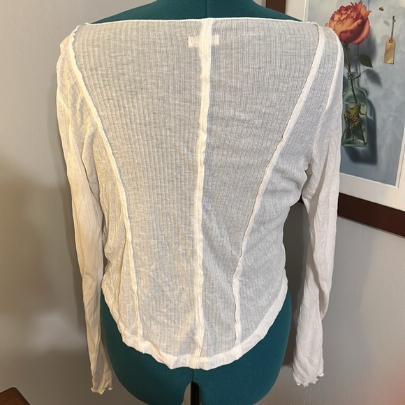 Pilcro Long-Sleeve Sheer Corset Tee - Picture 7 of 8